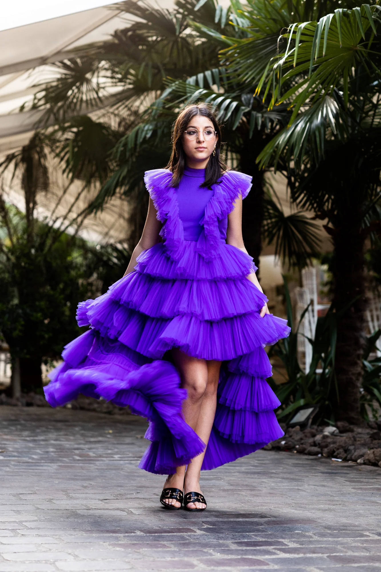 L'entrée en robe violette