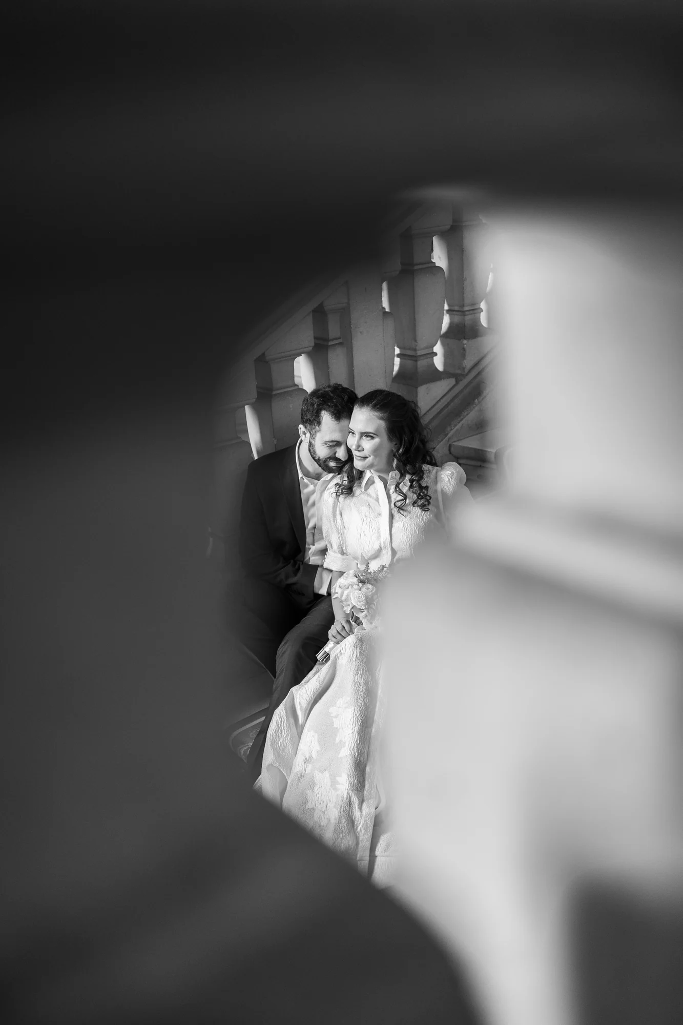 Le reflet, en noir et blanc