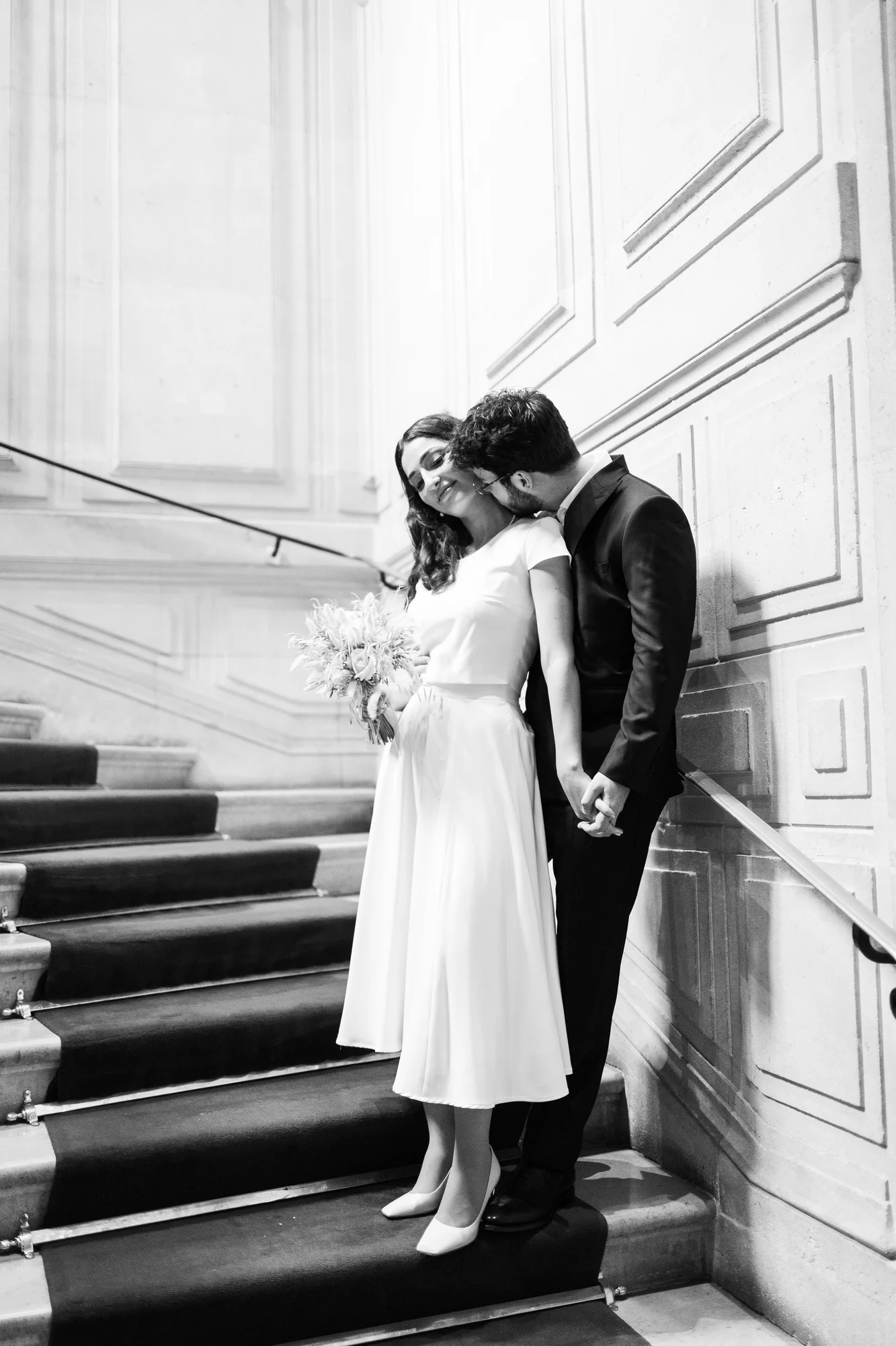 L'escalier, en noir et blanc