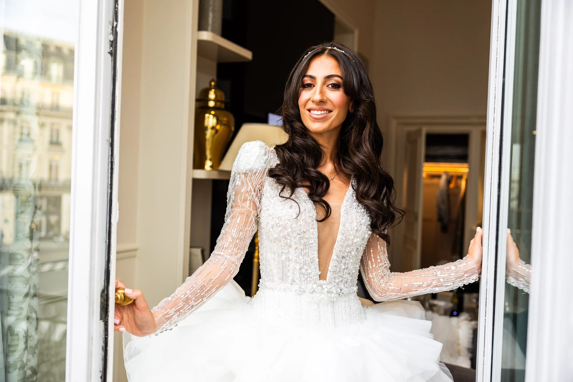 La mariée sur le balcon