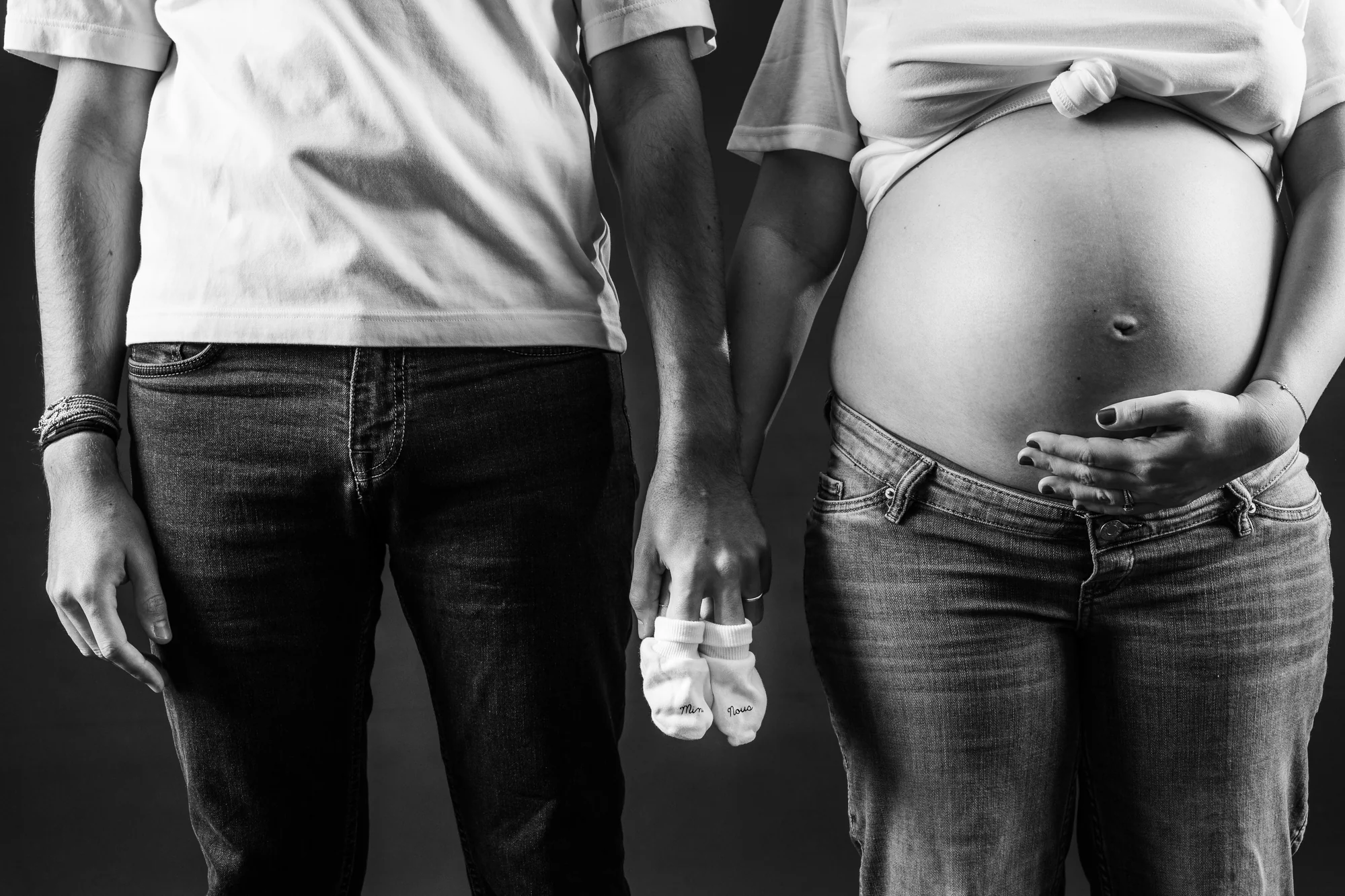 Les petits chaussons, en noir et blanc