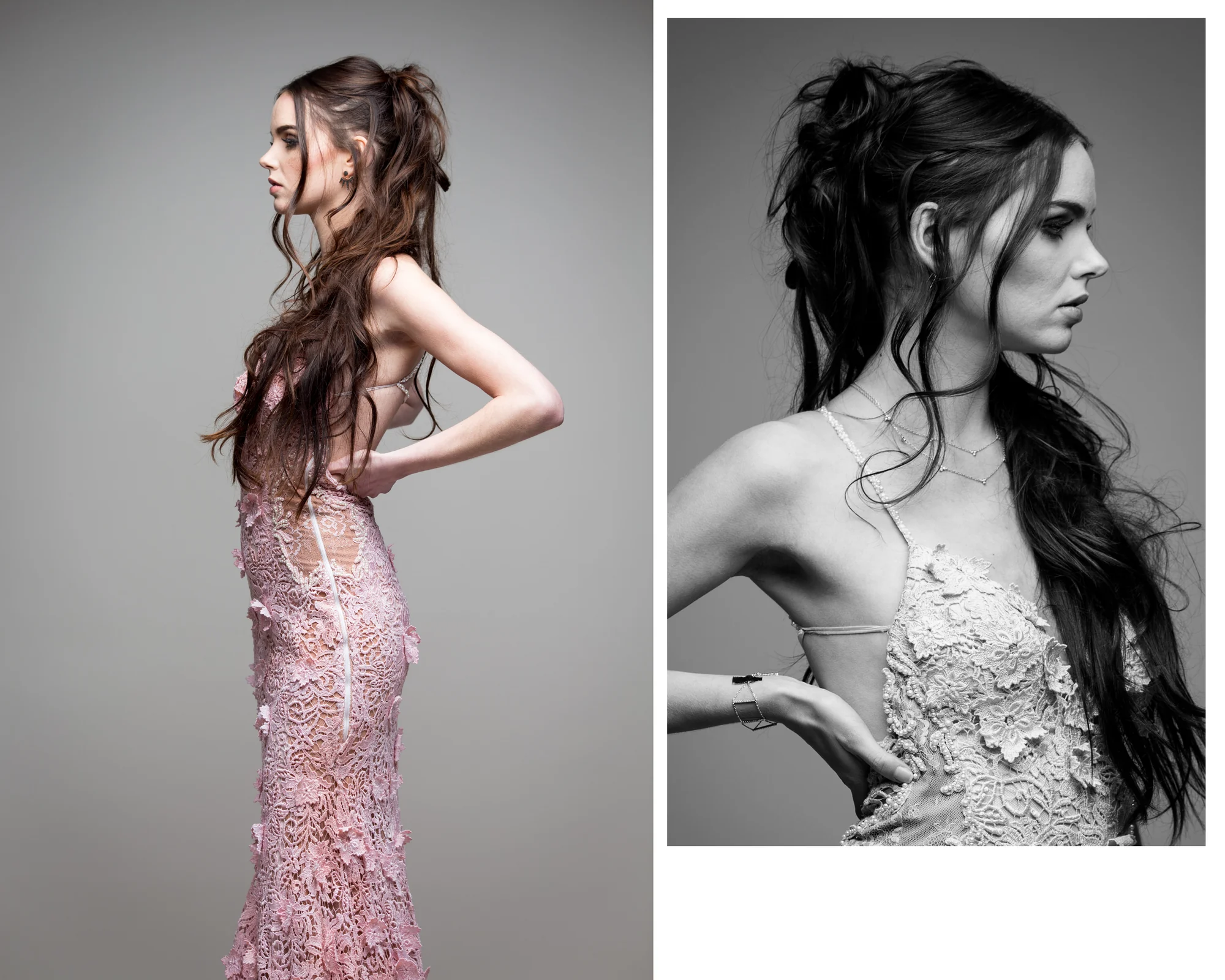 Portrait en studio, en noir et blanc